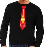 Bellatio Decorations Shoppartners Bv Foute kersttrui / sweater stropdas suck my piek zwart voor heren XL