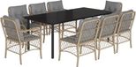 vidaXL Ensemble de jardin 9 pièces Poly rotin beige avec coussins