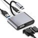 iBox IUHCHDVGA hub USB-C, 4-en-1 : USB 3.0 + PD 100W + HDMI 4K 30Hz + VGA Full HD