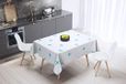 Bonamaison Tafelkleed, Anti-Mold, Sneldrogend, Waterdicht, 100% Polyester Tafellaken, Turkoois, wit, 140 x 140 Cm