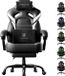 GTPLAYER - Fauteuil de jeu - 200kg avec repose-pieds et appui-tête lombaire - Blanc-Noir