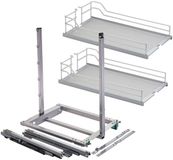 Sotech DISPENSA junior III apothekerslade zilvergrijs voor corpusbreedte 300 mm incl. legplanken met zilvergrijze reling en grijze houten bodem