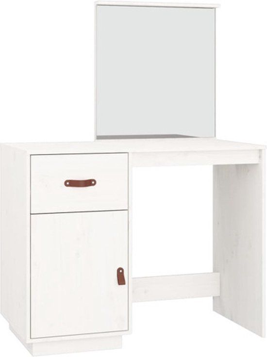 vidaXL Kaptafel 95x50x134 cm massief grenenhout wit