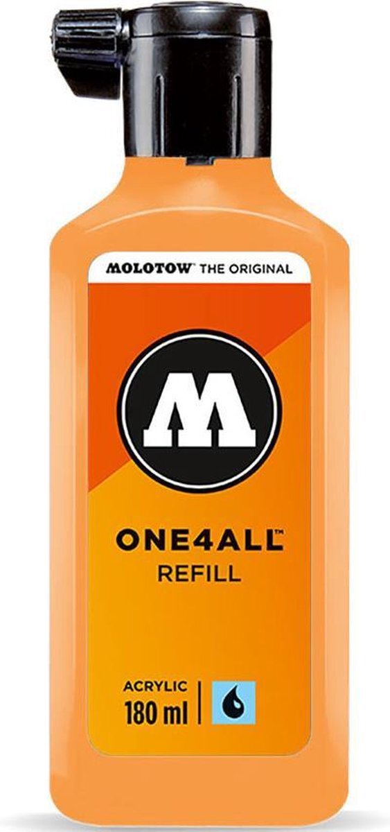 Molotow ONE4ALL™ - 180ml Fluoriserend Oranje navul Inkt op acrylbasis