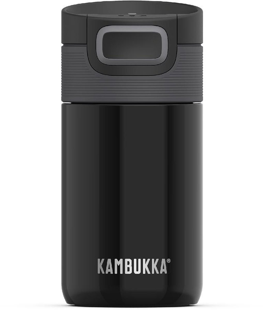 Kambukka Etna Thermosfles - 300 ML - Pitch Black - 3 in 1 lid - Snapclean® technologie