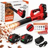 AjieQaQ Accu Bladblazer 21V Brushless, 2×4,0Ah Accu’s, 320 km/u, 6 Standen met Turbo, 1000W, Draadloze Bladblazer met 2 Buizen