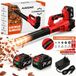AjieQaQ Accu Bladblazer 21V Brushless, 2×4,0Ah Accu’s, 320 km/u, 6 Standen met Turbo, 1000W, Draadloze Bladblazer met 2 Buizen