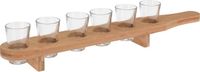 Excellent Houseware Porte-verres à shot - Bambou - 45 cm - 6 verres inclus