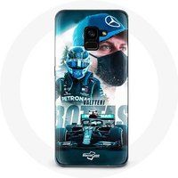 Maniacase Hoesje voor Samsung Galaxy A8 Plus Formule 1 Valtteri Bottas Finse autocoureur