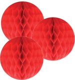 Merkloos / Sans marque Fest-Dekor Gmbh 3x Papieren kerstballen rood 10 cm