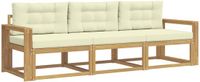 vidaXL - Buiten - bank - set - 3 - st - Wit - en - crèmekleurig - Polyester