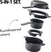 Brabantia Compact All-in-one-set - Stapelbare (3)5 delige Pannenset - Zwart