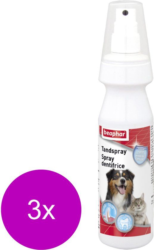 BEAPHAR Tandspray - Gebitsverzorging - 3 x 150 ml
