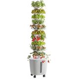 VEVOR Hydrocultuurtoren, 50 pods, 10 niveaus, hydrocultuur kweeksysteemset met app-bediening, wielen, 20 liter waterreservoir en pomp, hydrocultuur toren voor kruiden, fruit en groenten binnenshuis
