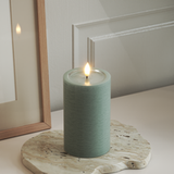 Unique Candles Unique LED Bougie pilier D 7,5 x 12,5 cm Vert sauge