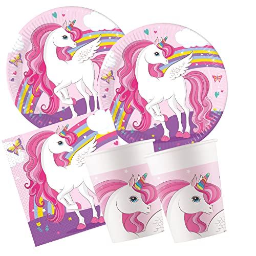 Procos 10209570 Partyset S Unicorn Rainbow - 52-delig