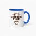 sublimatievoordeel Sublimatie groothandel Koffiemok 'It's Coffee Time' | Wit met Blauw | 330 ml | Keramiek