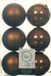 Decoris Boules de Noël - 18 pièces - Cannelle brun - D8 cm - Plastique - Mat/Brillant
