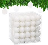 Relaxdays kerstballen set van 100 - Ø 6 cm - glanzend - mat - kunststof - wit