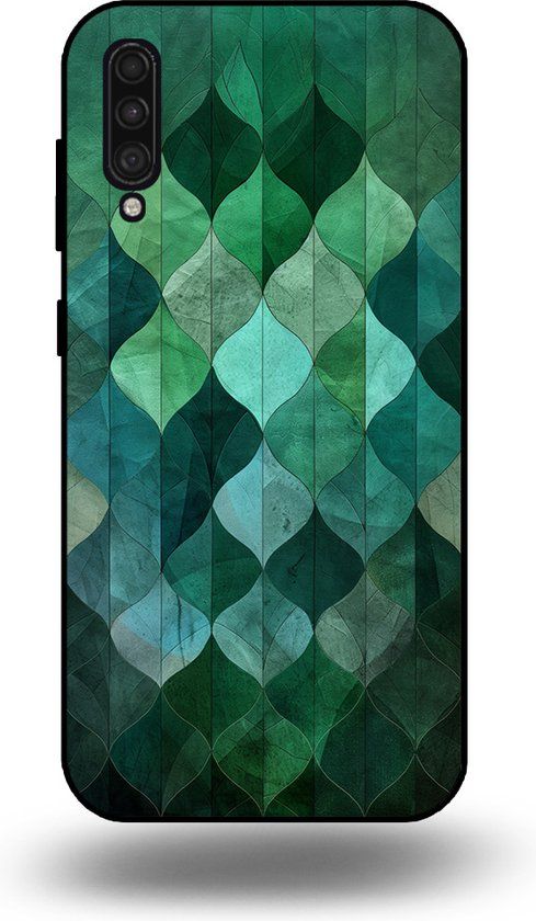 Smartphonica Samsung Galaxy A30s Case - Green Leaf Design - TPU Back Cover
