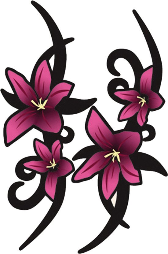 AutoStyle Stickerset Pink Tribal Flowers - 2x 23x9cm