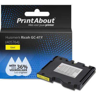 PrintAbout Huismerk Ricoh GC-41Y (405764) Inktcartridge Geel