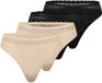 Triumph Dames string 4 pack Feel of Modal Zwart/beige XS