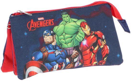 Avengers Etui - Pennenetui voor Kind - Rechthoekig - Blauw - Pennenzak