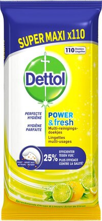 Dettol Schoonmaakdoekjes Power & Fresh - Citrus - Maxi 110 stuks