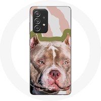 Maniacase Hoesje voor Samsung Galaxy A52 bruin Pitbull hond
