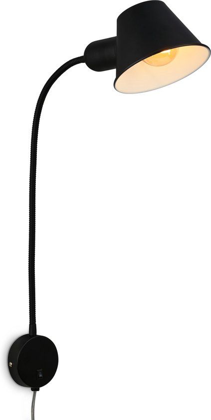 BRILONER Bedlamp - Zwart - Draaibaar - E27 - 10W - 55cm