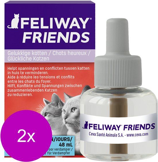 Feliway Friends Navulling - Anti stressmiddel - 2 x 48 ml