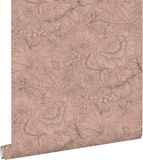 ESTAhome behang bloemmotief terracotta roze - 53 cm x 10.05 m - 139794