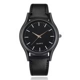 LGT JWLS LGT Stijlvol herenhorloge met zwarte leren band en zwarte wijzerplaat
