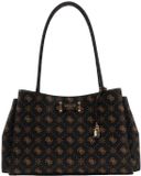 GUESS schoudertas Carrie Logo Girlfriend Carryall Espresso Logo donkerbruin
