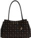 GUESS schoudertas Carrie Logo Girlfriend Carryall Espresso Logo donkerbruin