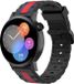 Strap-it Siliconen Special Edition bandje - Zwart/Rood/Blauw - Geschikt voor Huawei Watch GT 2 42mm / GT 3 42mm / GT 3 Pro 43mm