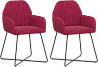 vidaXL Eetstoelen 2 stuks fluweel Wijnrood 55 x 50 x 84 cm