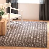 Safavieh Boho Chic TUL262 tapijt voor binnen, rechthoekig, geweven, voor woonkamer, slaapkamer of elk interieur, 91 x 152 cm, donkergrijs/ivoor