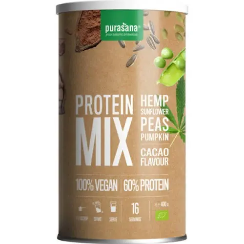 Purasana Protein Mix Pea Sunflower Hemp Cacao Vegan bio (400g)