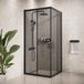 Badplaats Douchecabine Dakota 80 x 80 x 190 cm – Zwart met Rookglas – Douchewand met Schuifdeur
