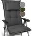 Beautissu HighLux HL Coussin de jardin Coussin d'assise à dossier haut 120x52cm Set de 3 Coussin de chaise pour chaises de jardin 7cm d'épaisseur Anthracite Fabriqué dans l'UE