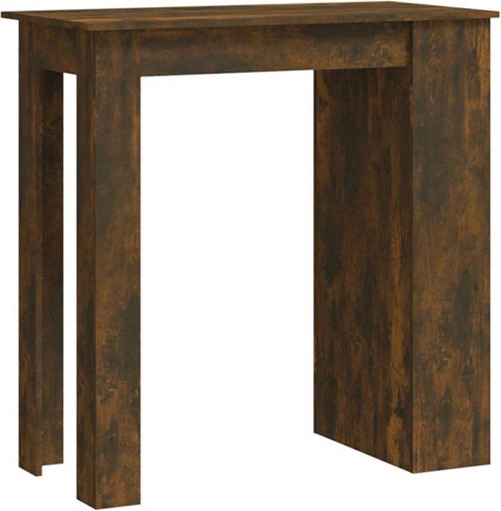 vidaXL Bartafel met opbergrek 102x50x103,5 cm hout gerookt eiken
