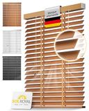 Sol Royal BE5 Houten Jaloezieën Eikenhout 50 mm Lamellen Extra Breed 105x250 cm