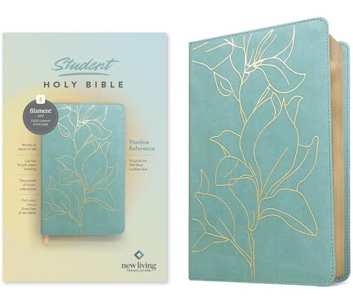 NLT Student Bible - Thinline Reference - New Living Translation - Tropical Iris Teal Blue - Filament-enabled Edition - Red Letter