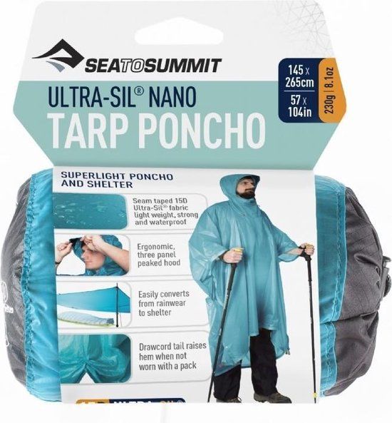 Sea To Summit Tarp Poncho - Ultra-siliconen - Blauw - Unisex - One size