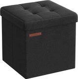 Songmics Zitkruk met opbergruimte - Zwart - 30x30x30 cm