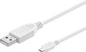 Goobay USB Micro B naar USB-A kabel - USB2.0 - tot 1A / wit - 0,15 meter