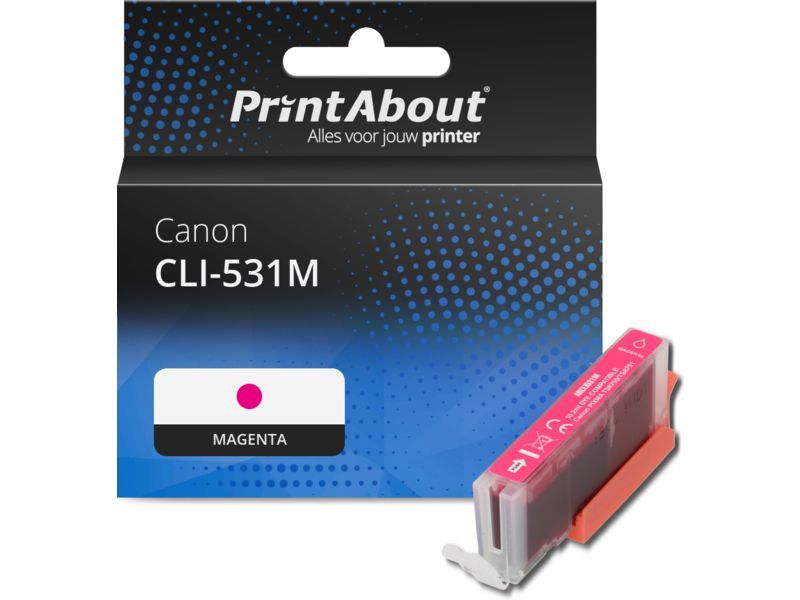 PrintAbout Inktcartridge CLI-531M Magenta geschikt voor Canon