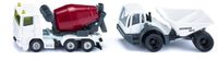 SIKU 1692, bouwplaatsset, dumper en betonmixer, speelgoedauto voor kinderen, geel, metaal/kunststof